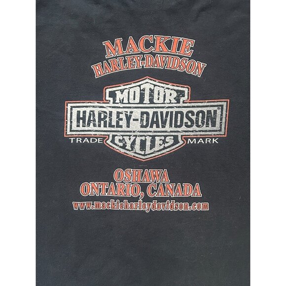 Harley Davidson Men's Black T-Shirt 2008 Mackie Oshawa Ontario Ride a Legend 3XL - Picture 4 of 9